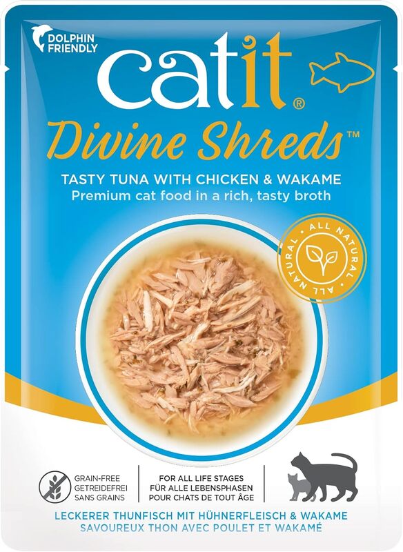 Catit Divine Shreds Tuna with Chicken Wakame 18pcs